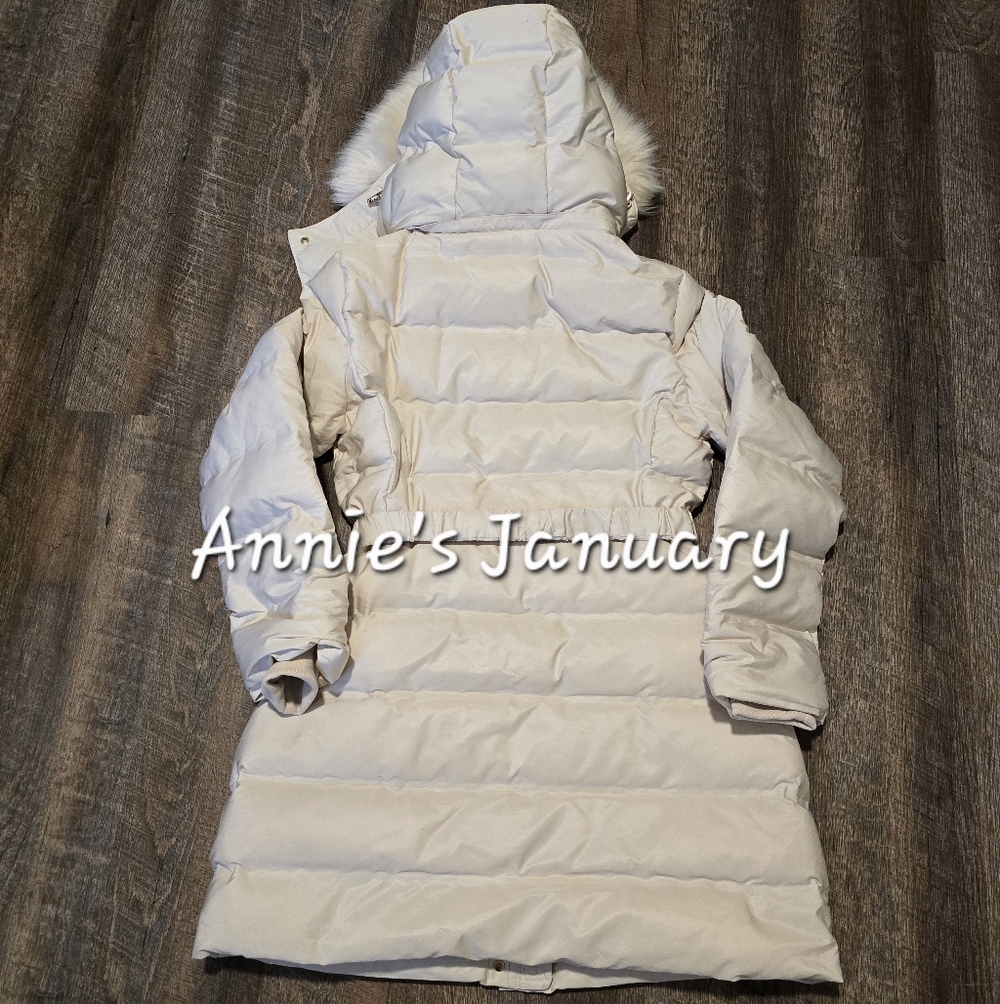 ZARA Women’s Water Repellent Windproof Hooded Puffer Coat(Ecru, US L) - Picture 15 of 16